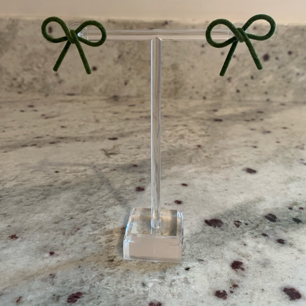 Nordstrom Green Grass Bow Earrings